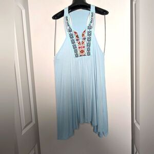 Altar'd State Light Blue Embroidered Tunic